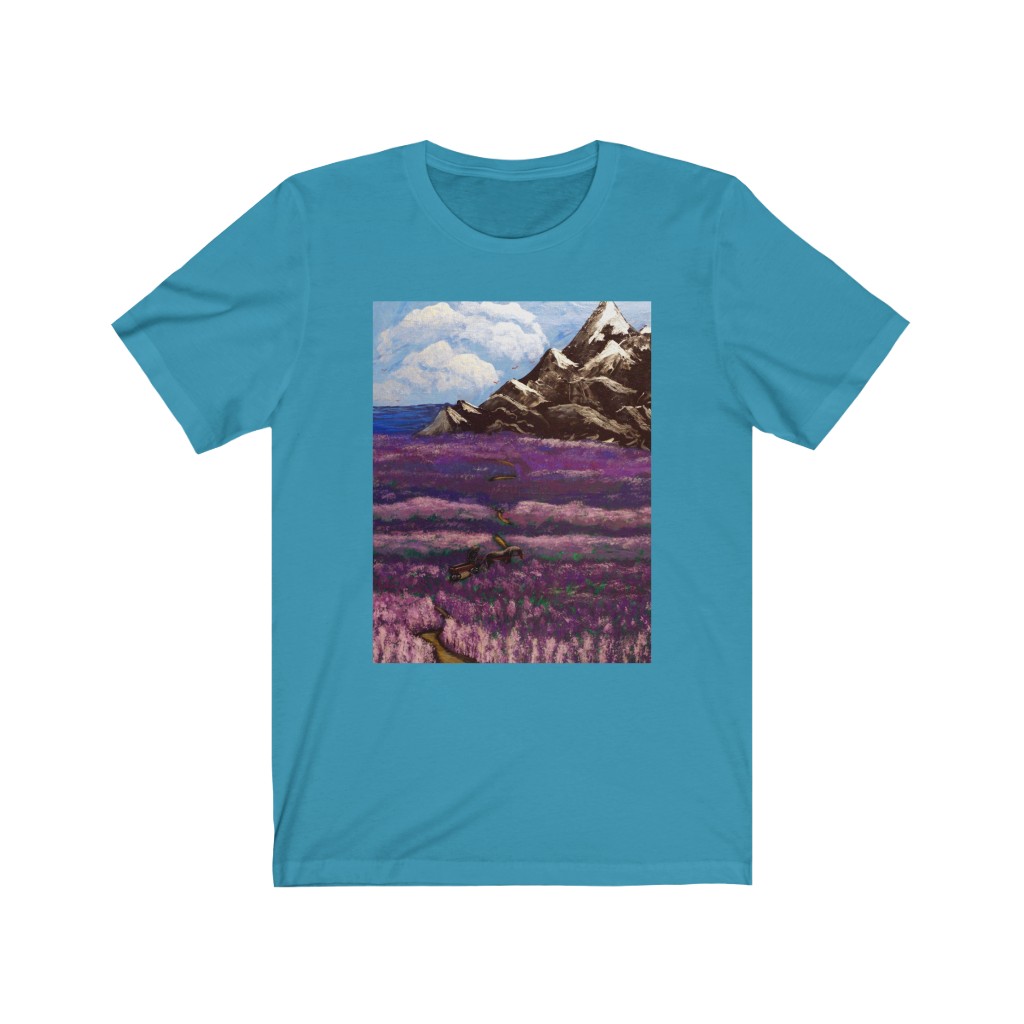Unisex Jersey Short Sleeve Tee "Crossing the lavender valley" - Image 11