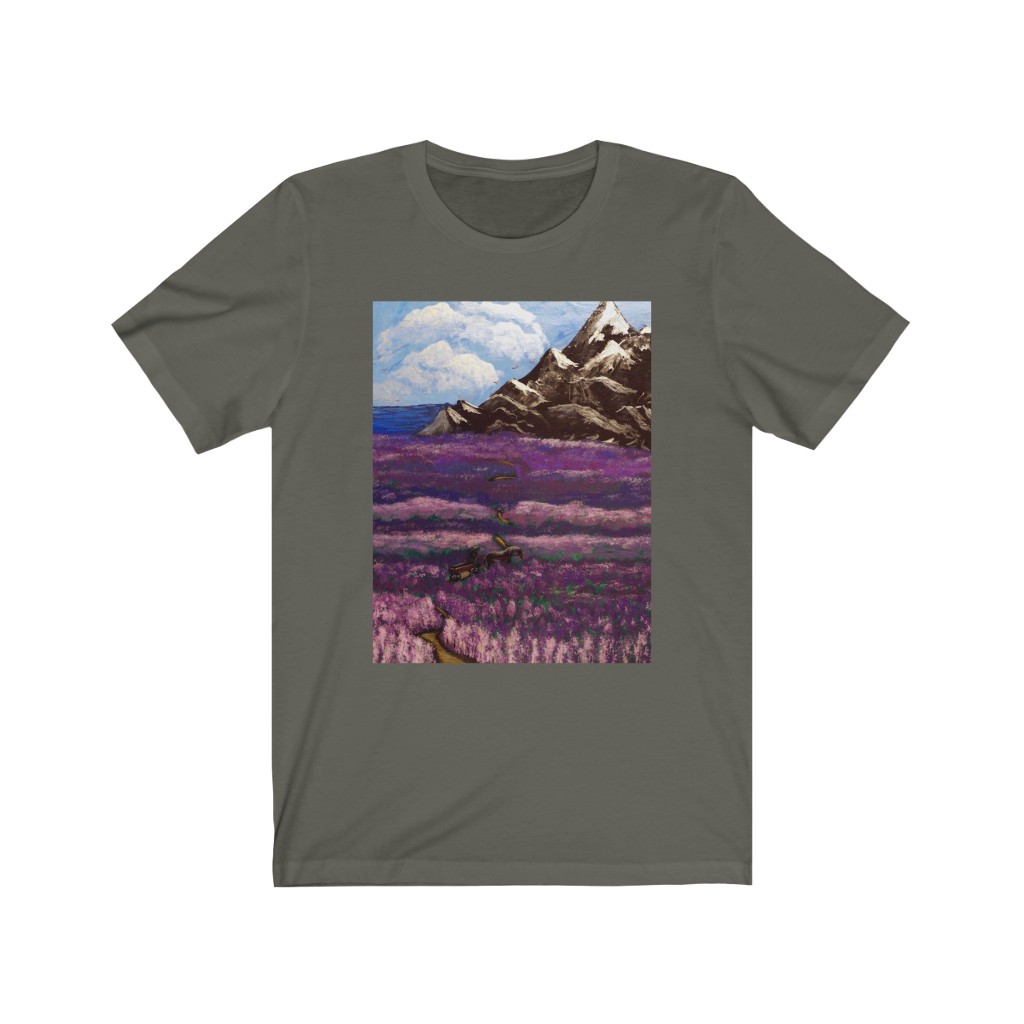 Unisex Jersey Short Sleeve Tee "Crossing the lavender valley" - Image 8