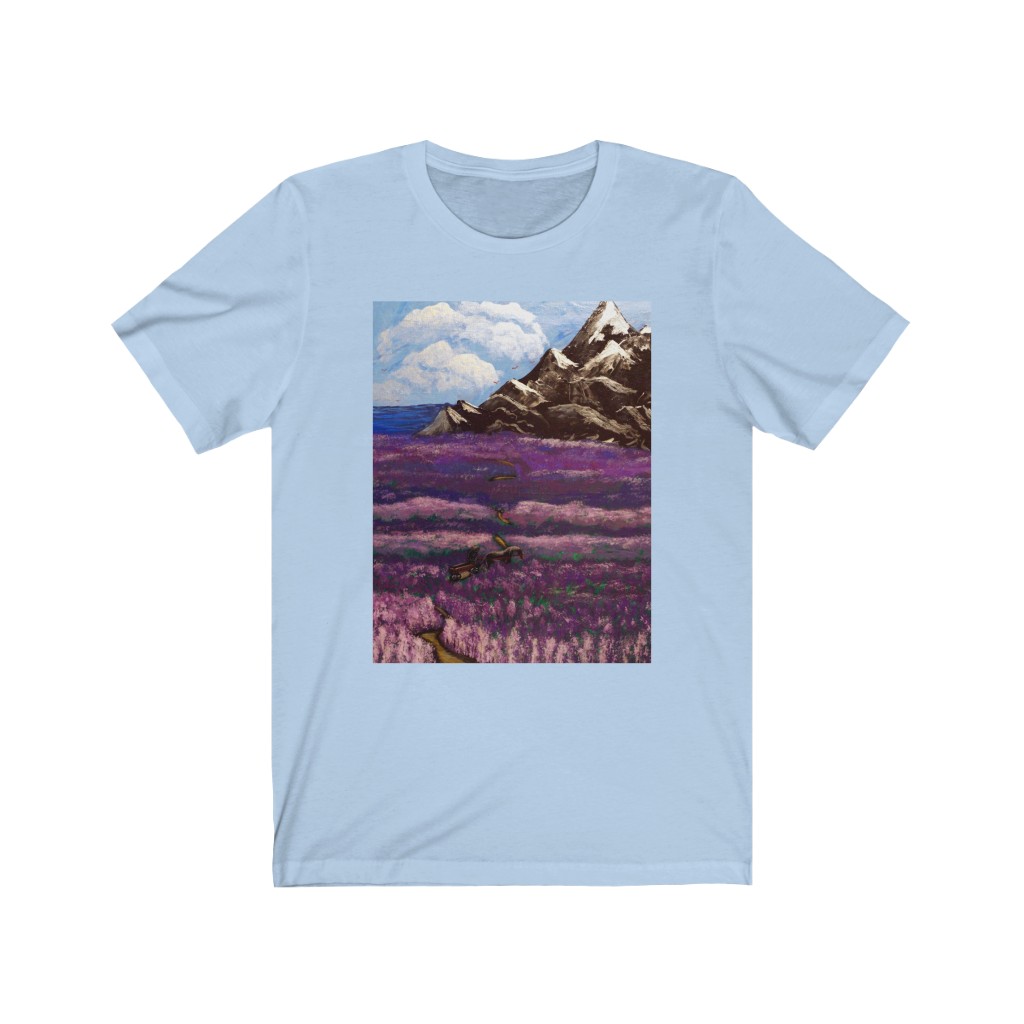 Unisex Jersey Short Sleeve Tee "Crossing the lavender valley" - Image 12