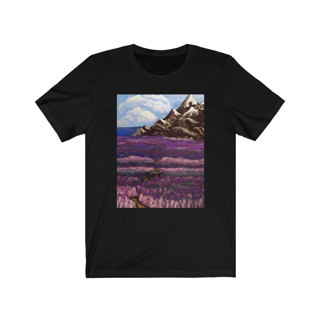 Unisex Jersey Short Sleeve Tee "Crossing the lavender valley" - Image 4