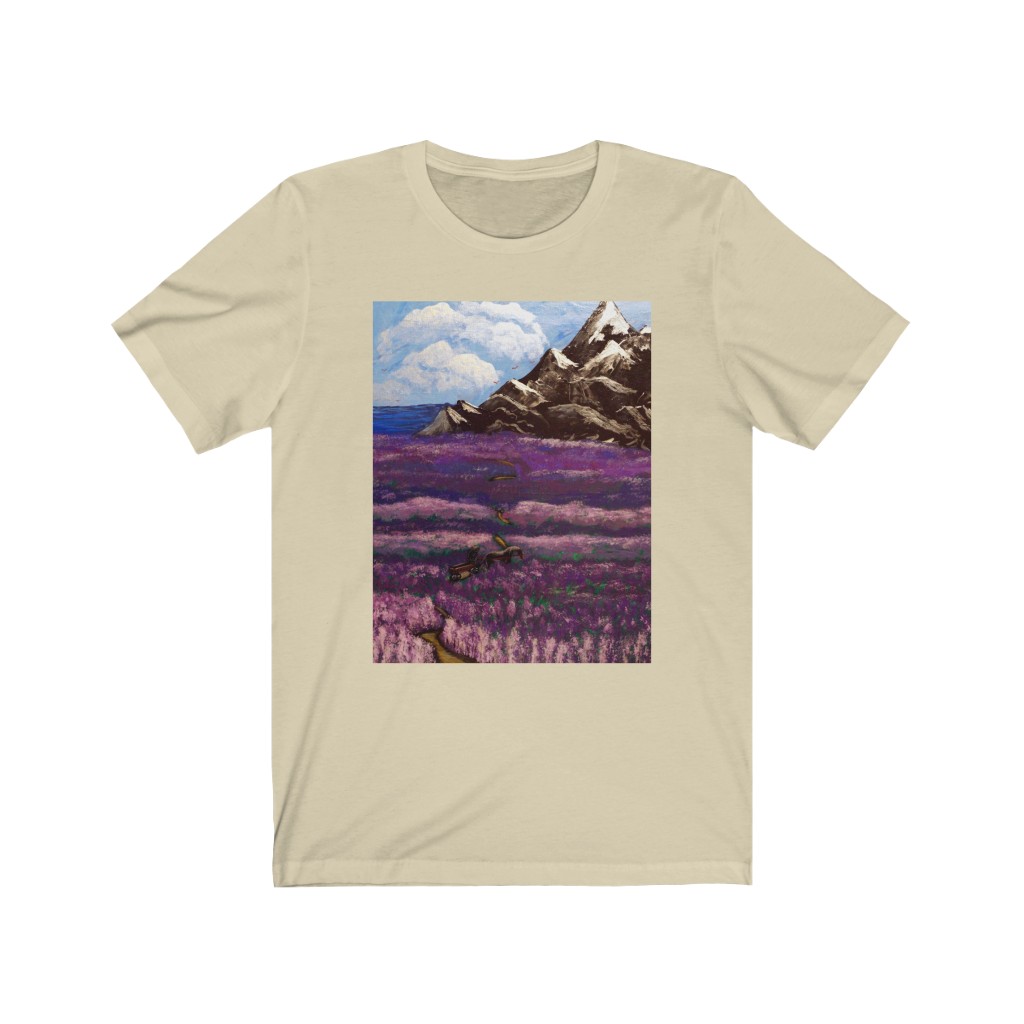 Unisex Jersey Short Sleeve Tee "Crossing the lavender valley" - Image 6