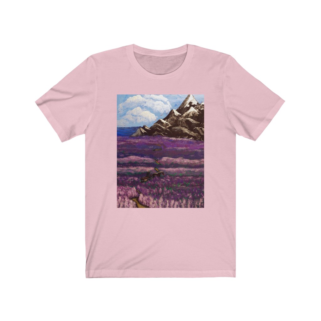 Unisex Jersey Short Sleeve Tee "Crossing the lavender valley" - Image 14