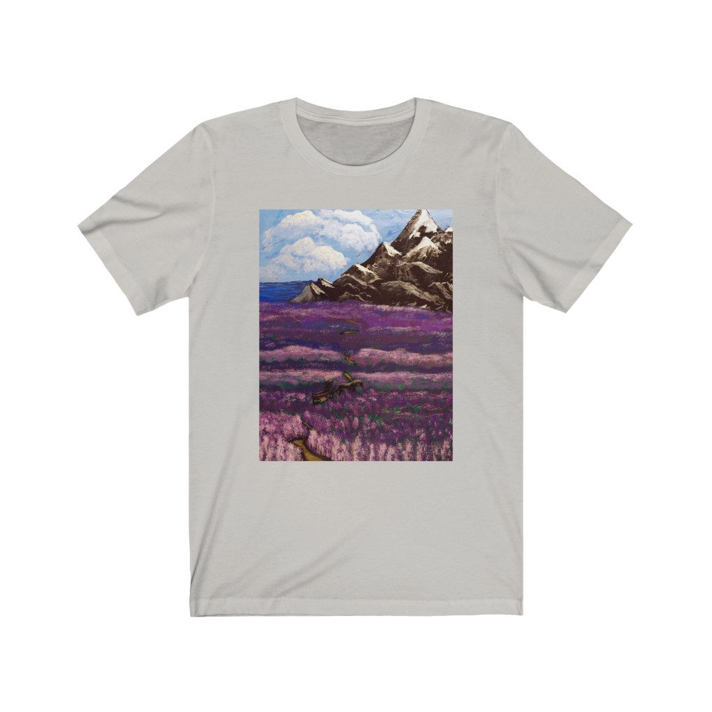 Unisex Jersey Short Sleeve Tee "Crossing the lavender valley" - Image 5