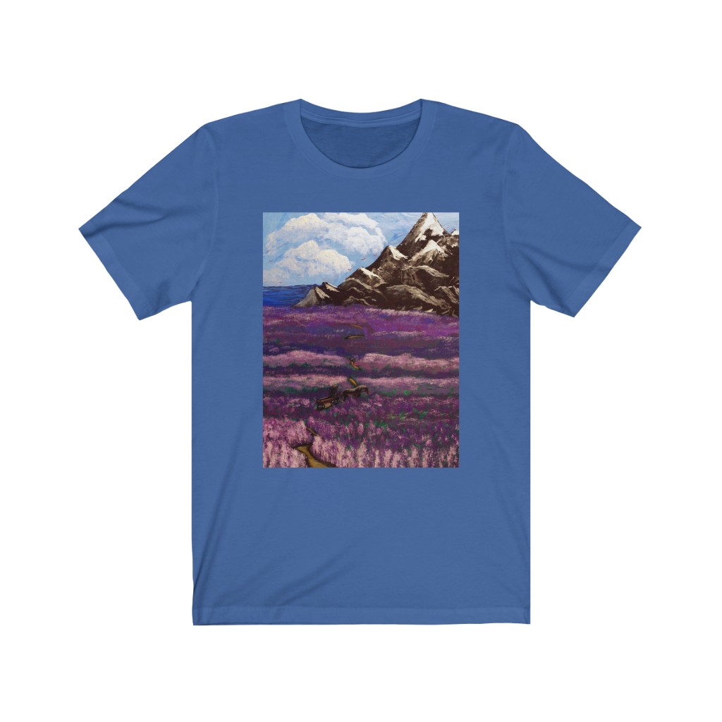 Unisex Jersey Short Sleeve Tee "Crossing the lavender valley" - Image 13