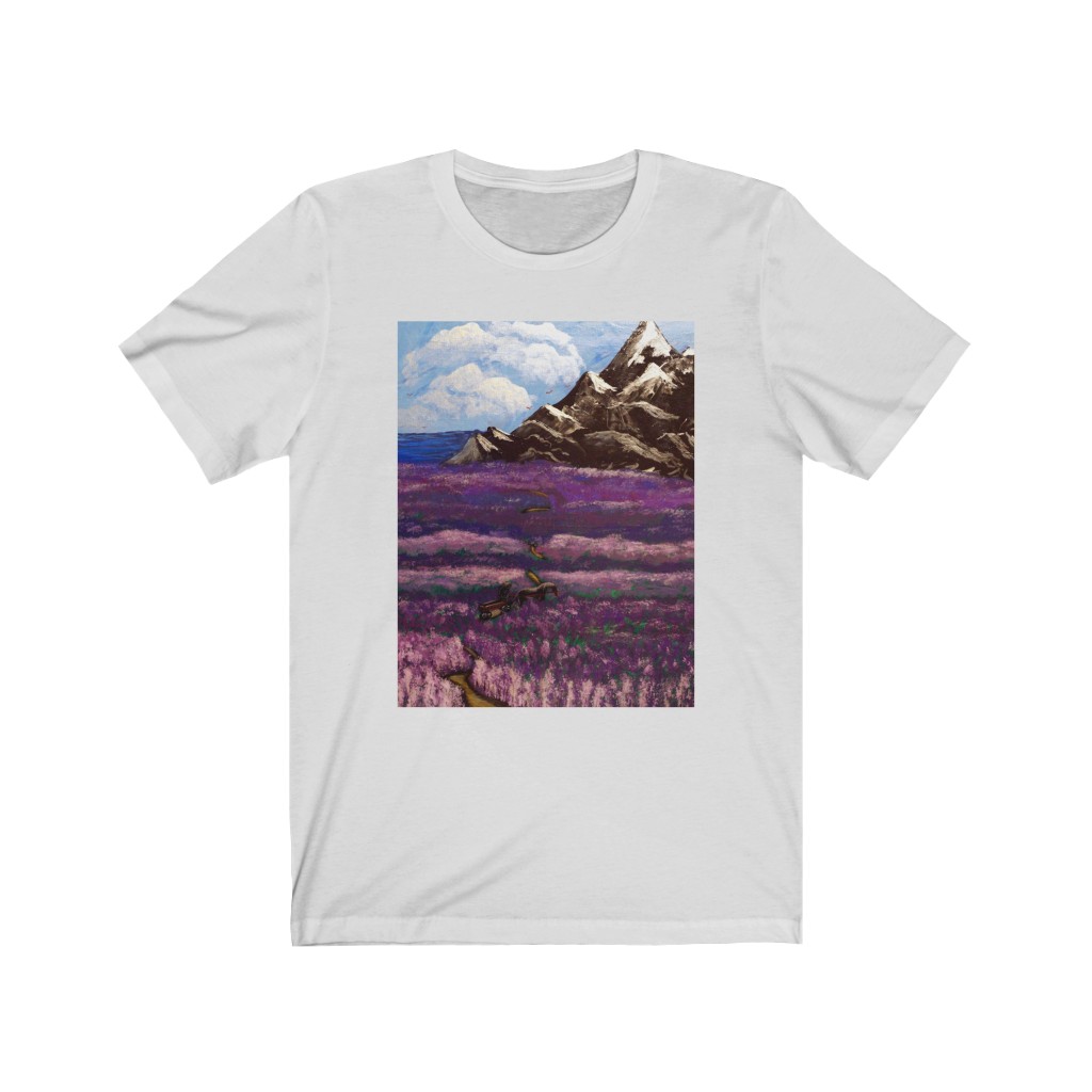 Unisex Jersey Short Sleeve Tee "Crossing the lavender valley" - Image 2