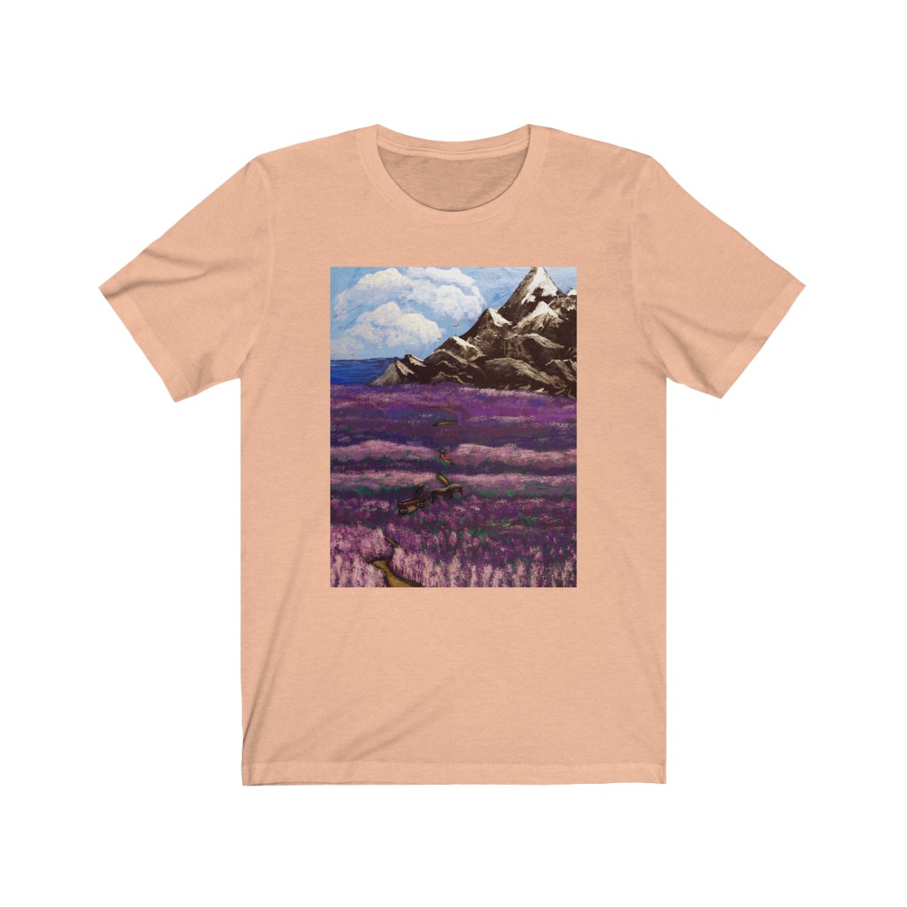 Unisex Jersey Short Sleeve Tee "Crossing the lavender valley" - Image 7