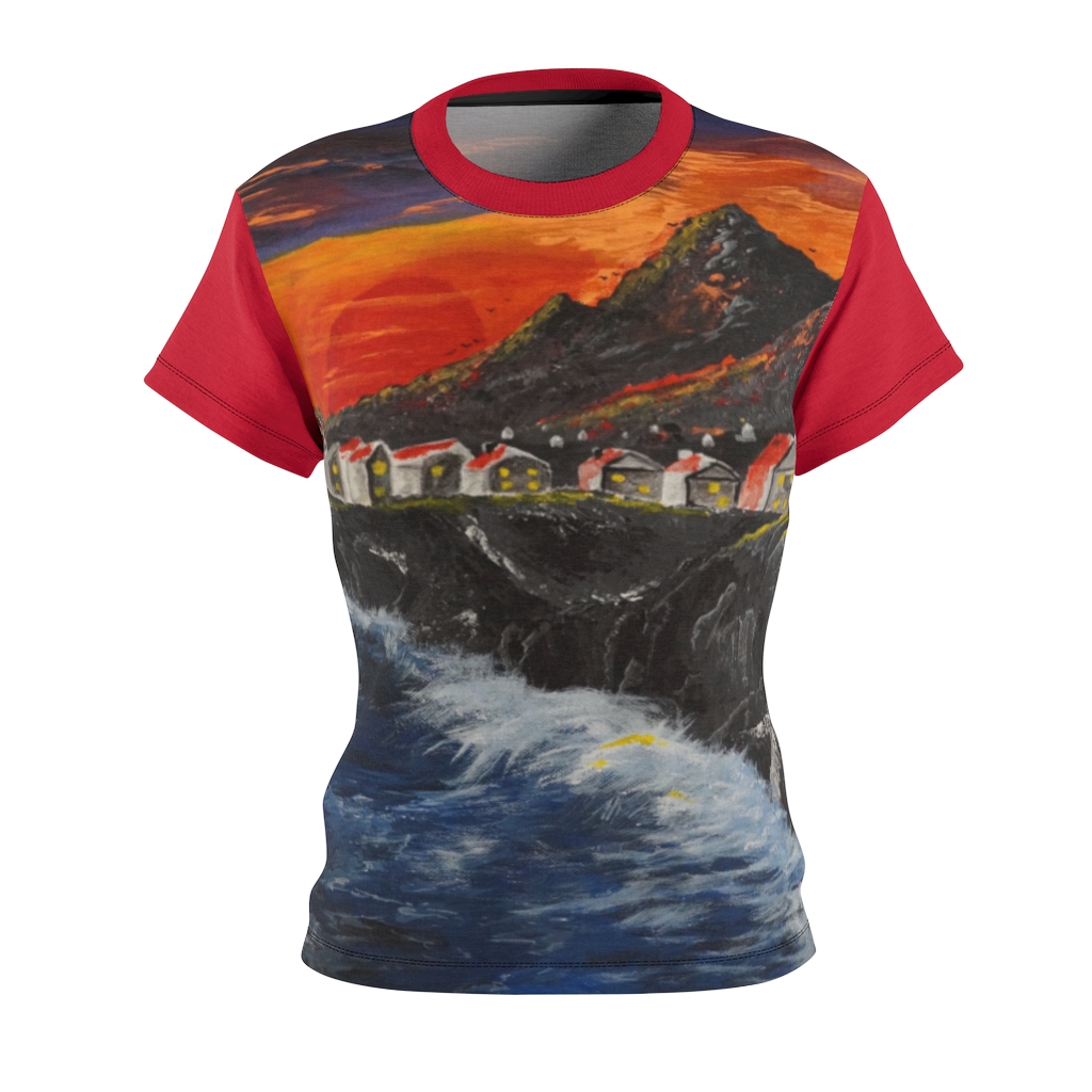 Copy of Women's AOP Cut & Sew Tee "Sunset Coast" by Nadia Nevala