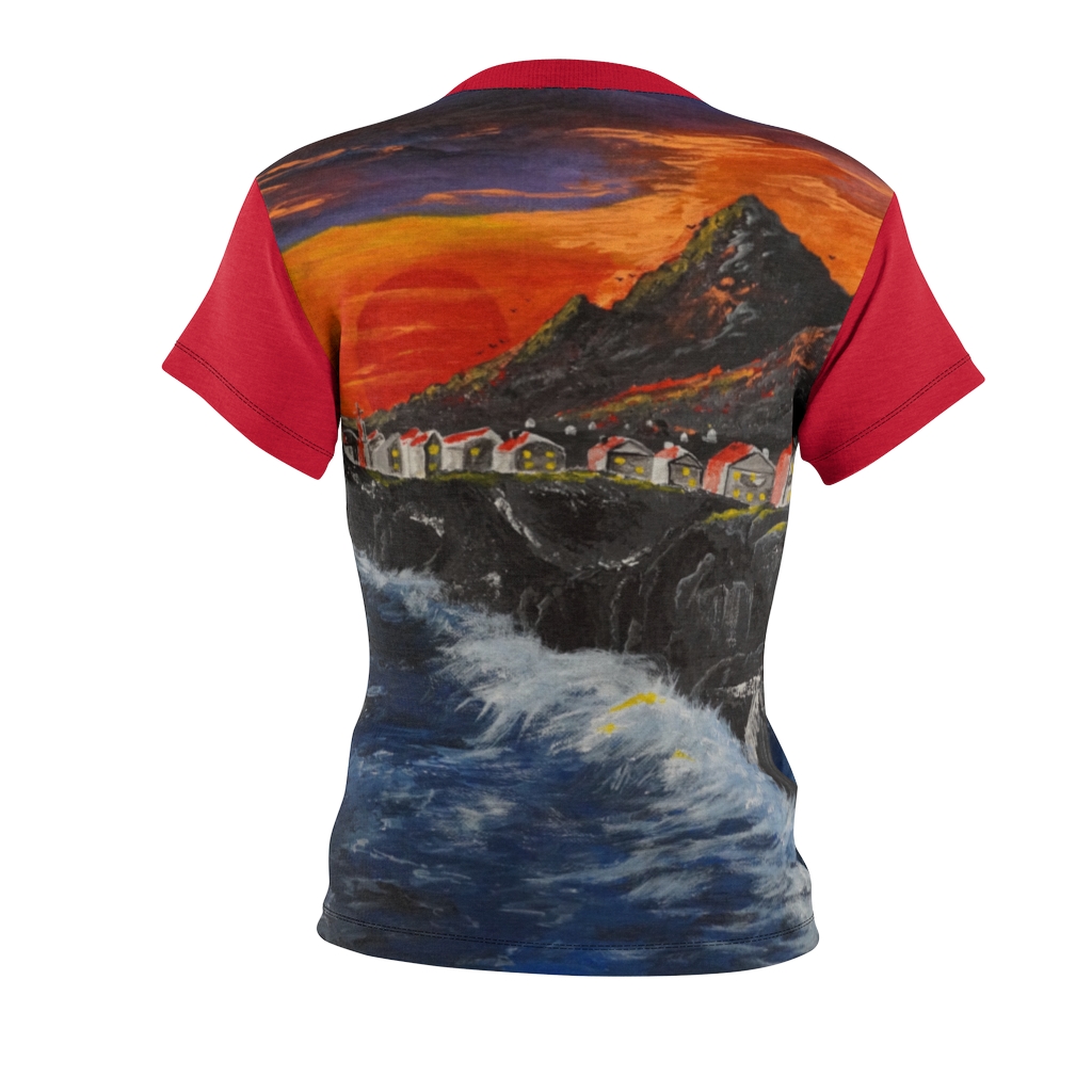Copy of Women's AOP Cut & Sew Tee "Sunset Coast" by Nadia Nevala - Image 2