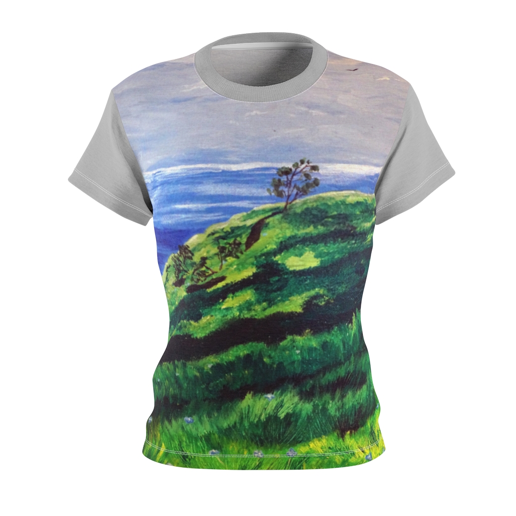 Women's AOP Cut & Sew Tee "Serene Hill" by Nadia Nevala - Image 2