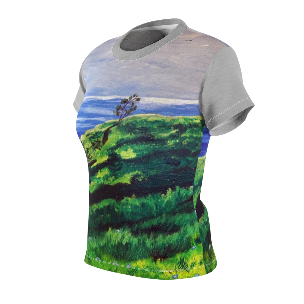 Women's AOP Cut & Sew Tee "Serene Hill" by Nadia Nevala - Image 4