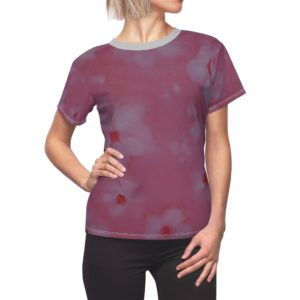 Women's AOP Cut & Sew Tee Pink and grey large flowers by Nadia Nevala