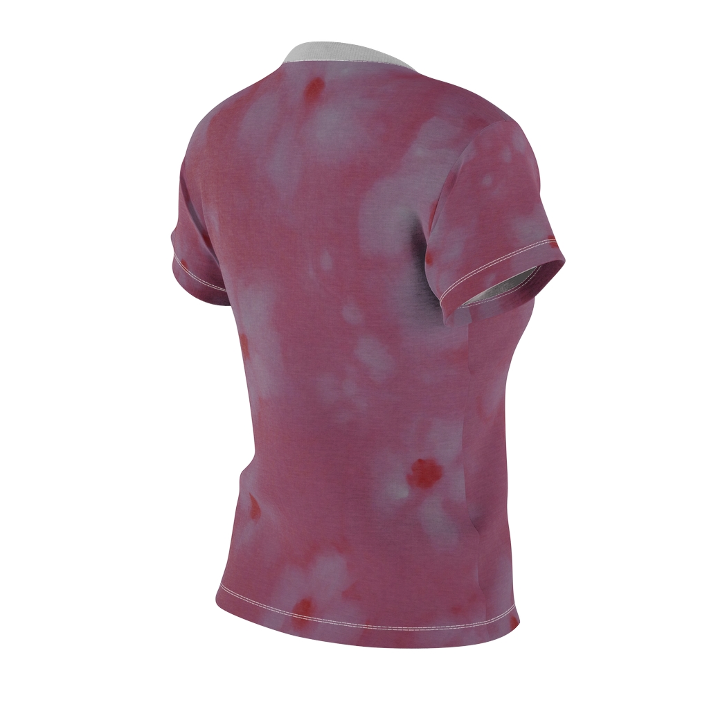 Women's AOP Cut & Sew Tee Pink and grey large flowers by Nadia Nevala - Image 5