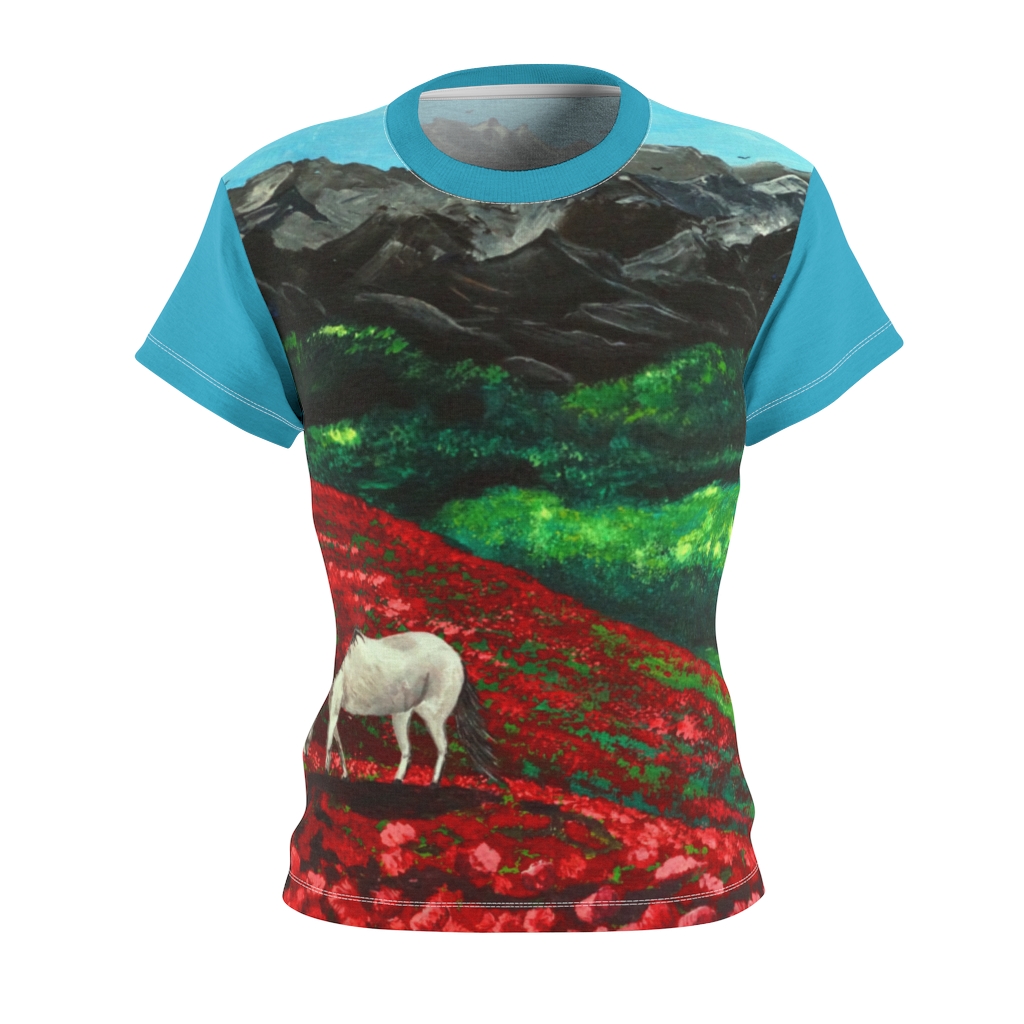 Women's AOP Cut & Sew Tee "Tulip field" by Nadia Nevala - Image 8