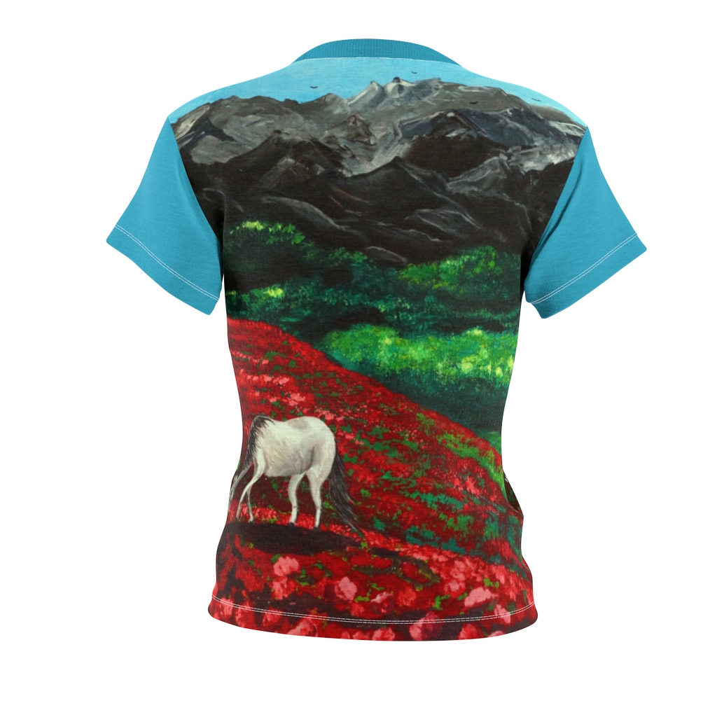 Women's AOP Cut & Sew Tee "Tulip field" by Nadia Nevala - Image 9