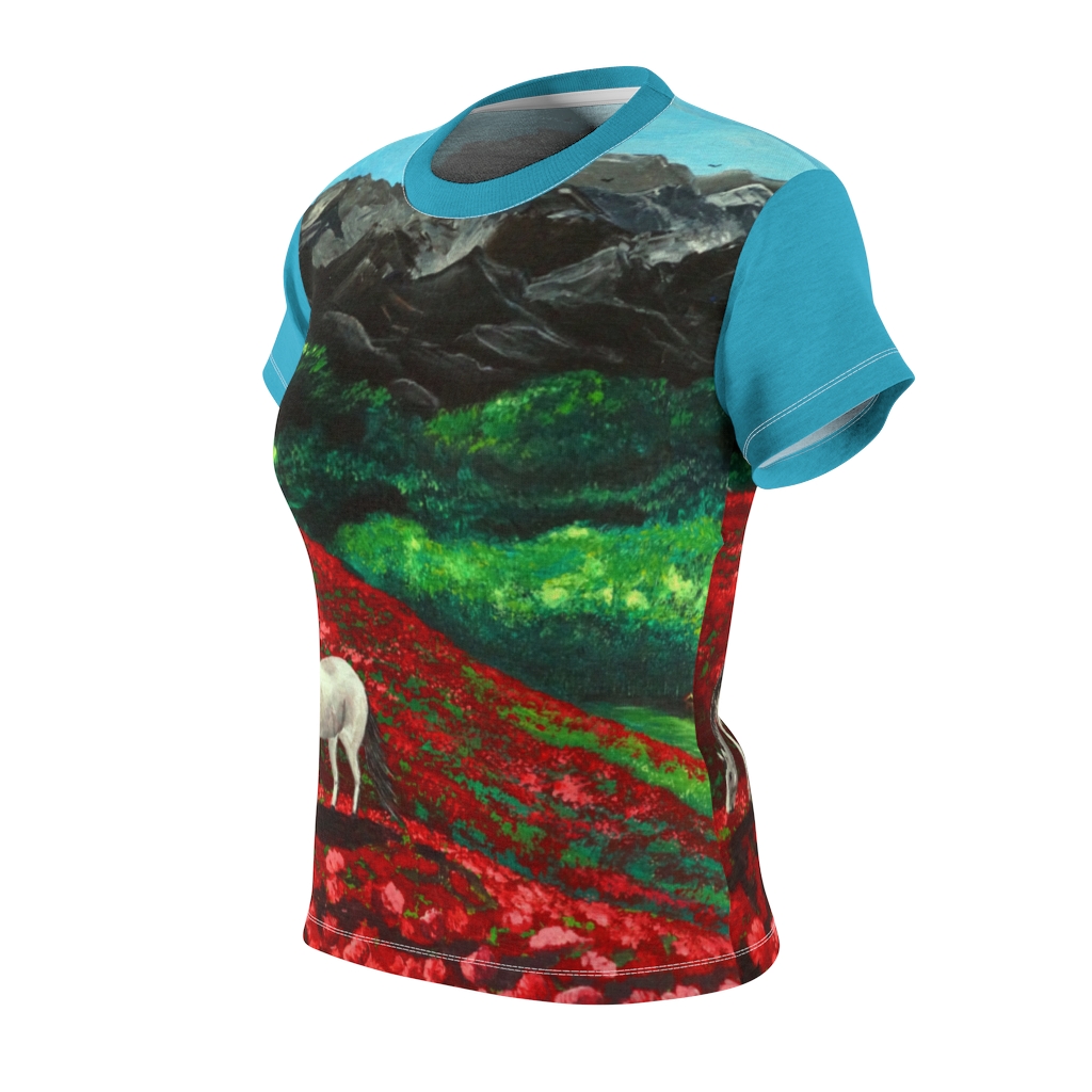 Women's AOP Cut & Sew Tee "Tulip field" by Nadia Nevala - Image 10