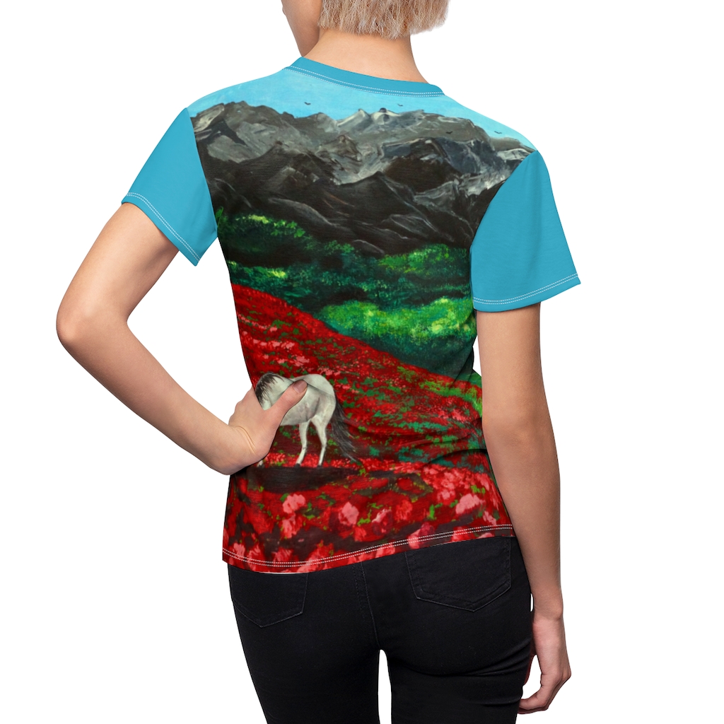 Women's AOP Cut & Sew Tee "Tulip field" by Nadia Nevala - Image 13