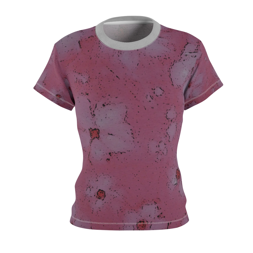 Women's AOP Cut & Sew Tee Pink pattern #2 by Nadia Nevala - Image 8