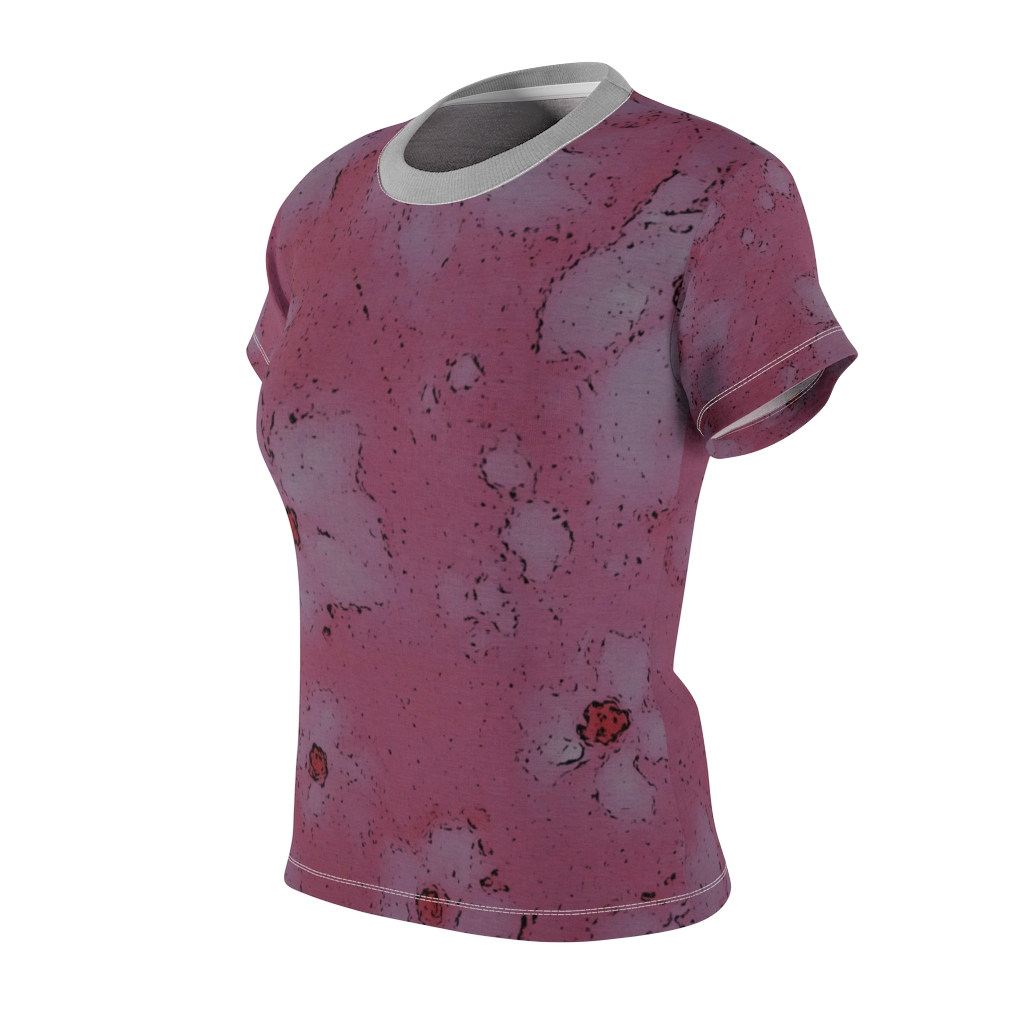 Women's AOP Cut & Sew Tee Pink pattern #2 by Nadia Nevala - Image 10