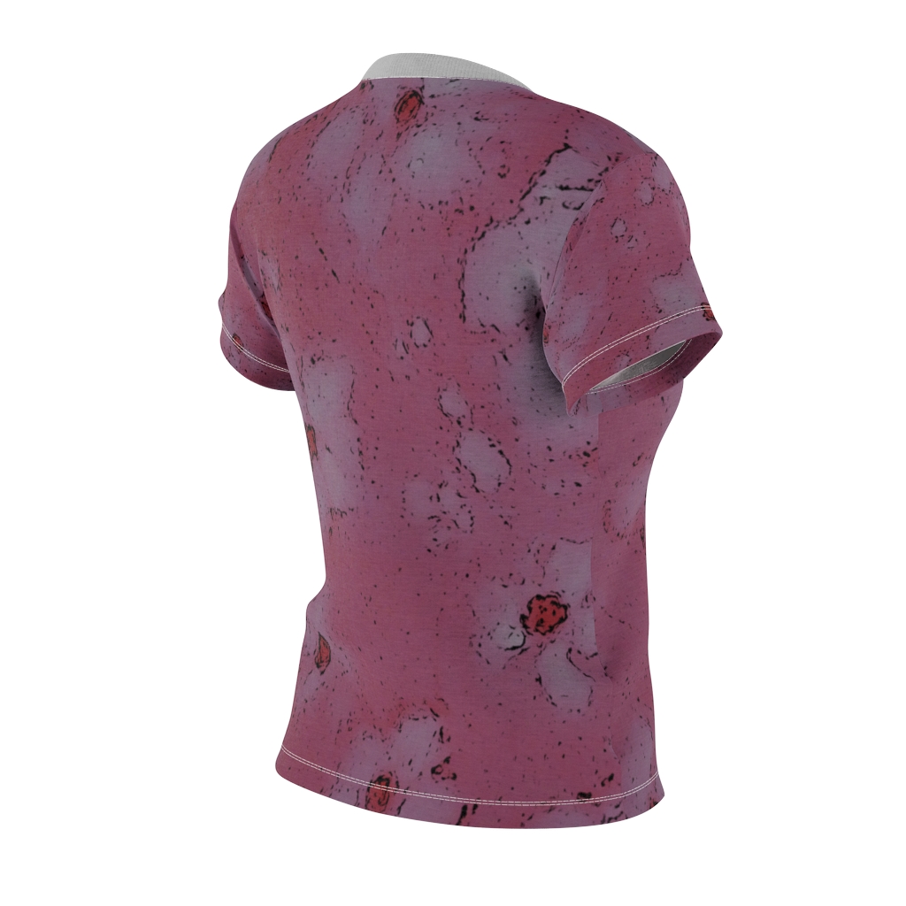 Women's AOP Cut & Sew Tee Pink pattern #2 by Nadia Nevala - Image 11
