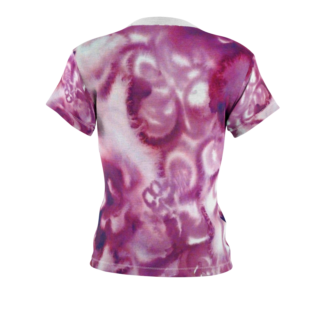 Women's AOP Cut & Sew Tee Pink washed pattern by Nadia Nevala - Image 9