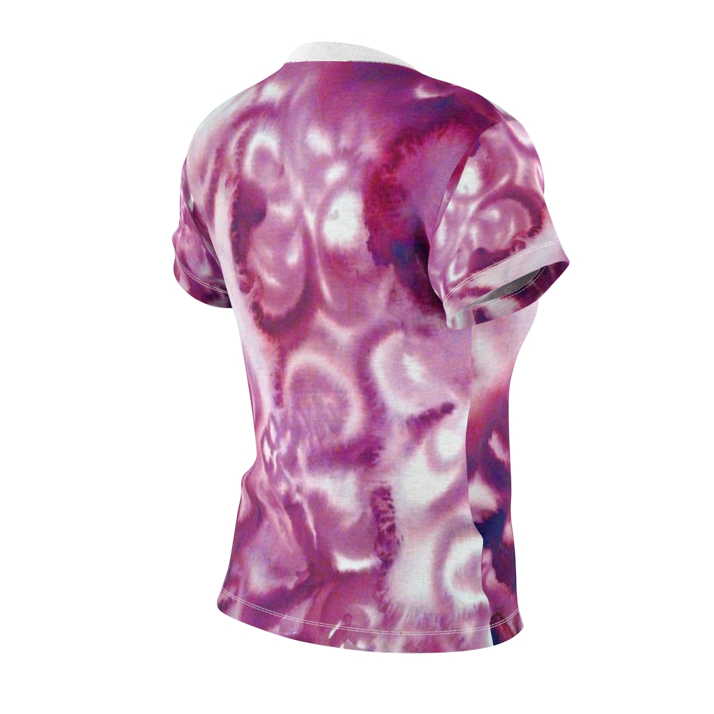 Women's AOP Cut & Sew Tee Pink washed pattern by Nadia Nevala - Image 11