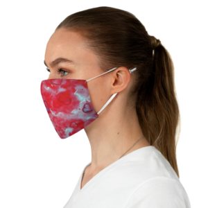 Fabric Face Mask Pink and Purple hearts