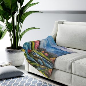 Velveteen Plush Blanket "Spring in Byron Lake park"