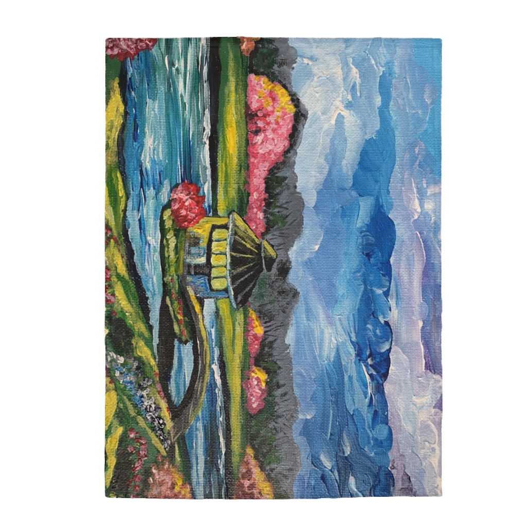 Velveteen Plush Blanket "Spring in Byron Lake park" - Image 2