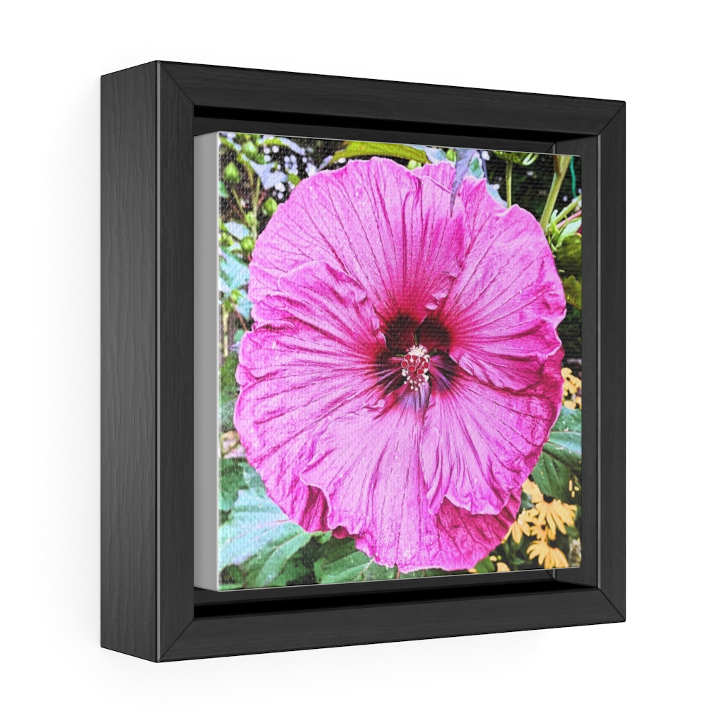 Pink Hollyhock flower by Nadia Nevala Gallery Canvas Wrap, Square Frame - Image 2